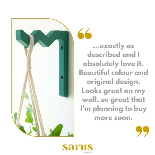 WAVE plant wall hook / plant hanger - various colours