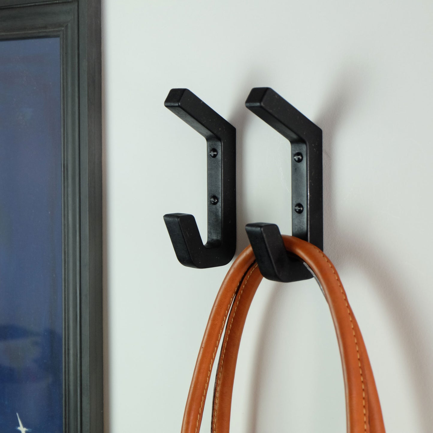 Handcrafted wooden coat hook - black or blue | 3 sizes