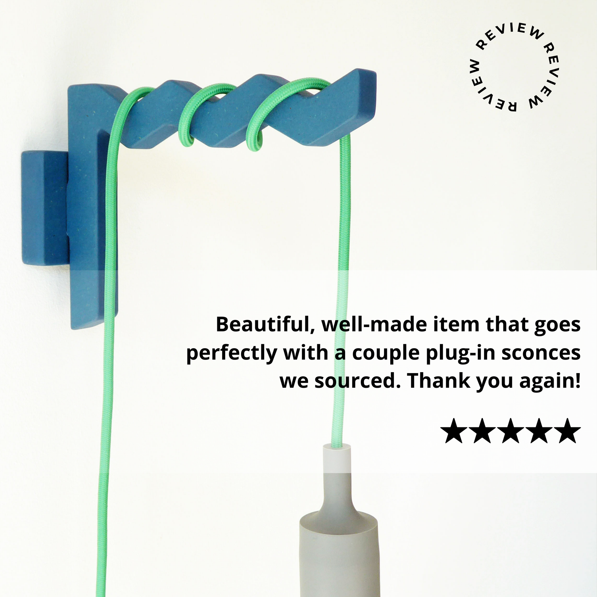 5 star review for the plug in light bracket