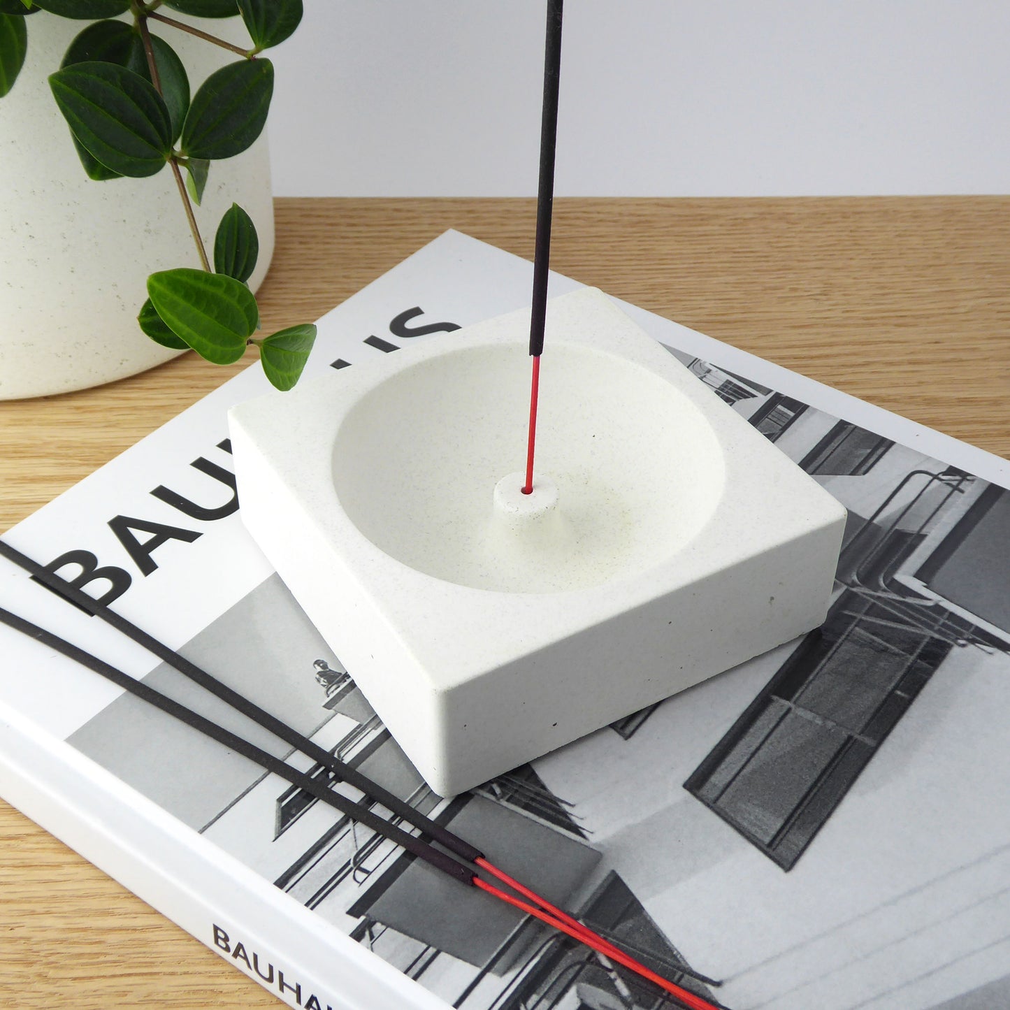 Concrete incense holder - natural grey or white