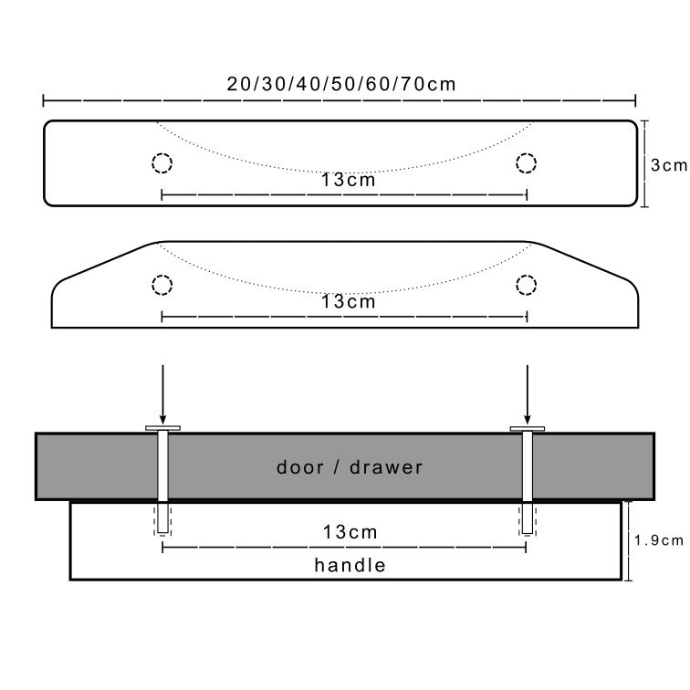 Installation guide for wooden wardrobe pulls