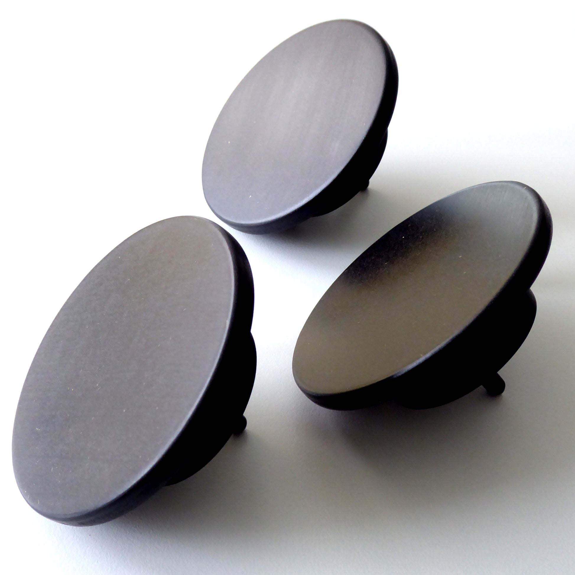 Minimalist handcrafted black wooden clothes hooks in 3 sizes