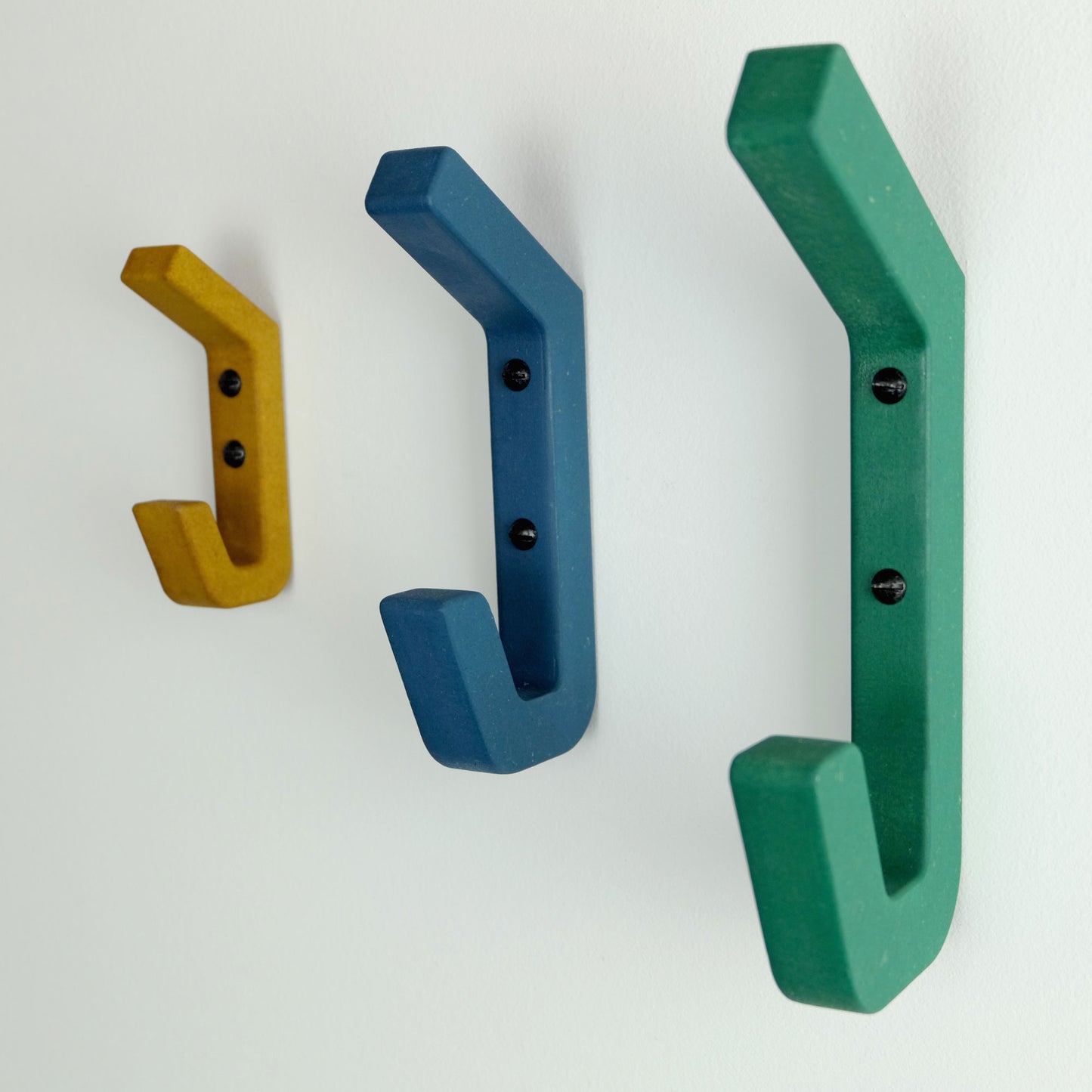 Handcrafted wooden coat hook - black or blue | 3 sizes