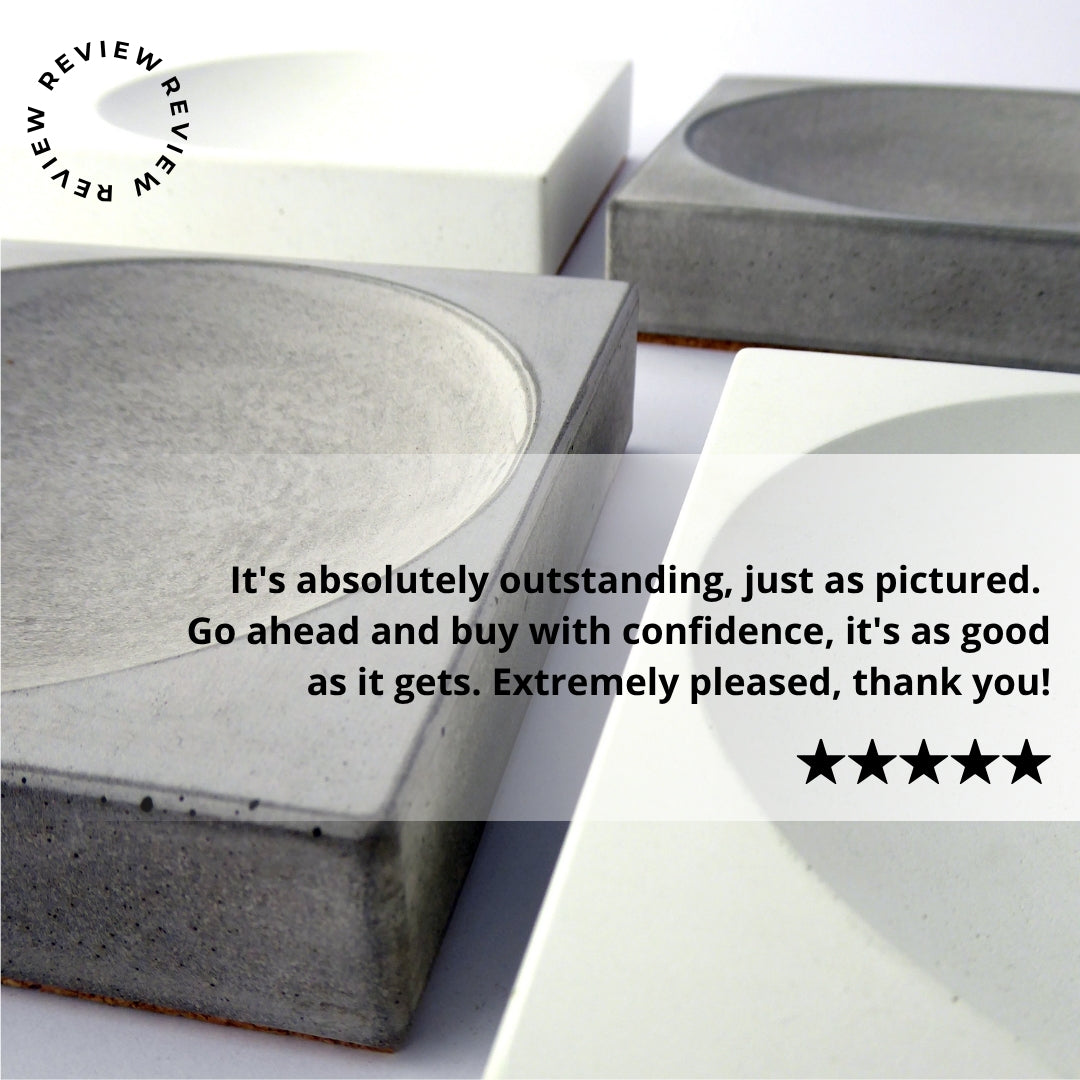 Concrete trays with a five-star review