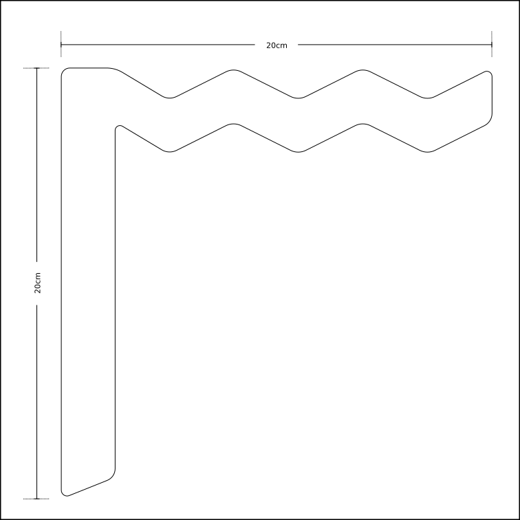 Dimendions diagram for the WAVE palnt hanger