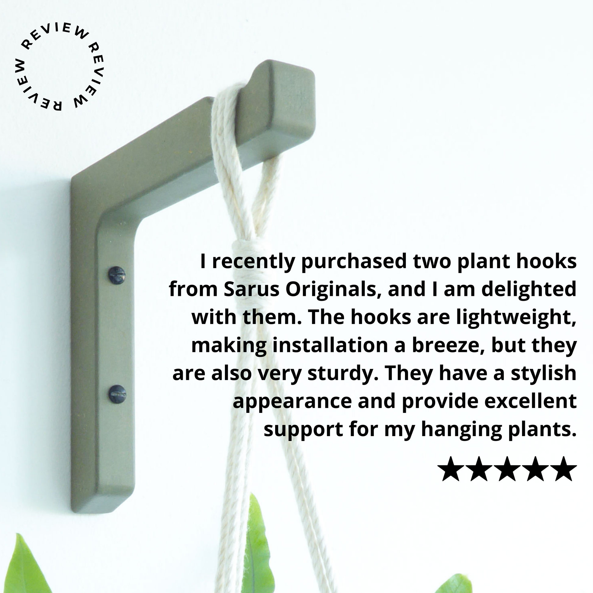 5 star review of the plant hanger bracket