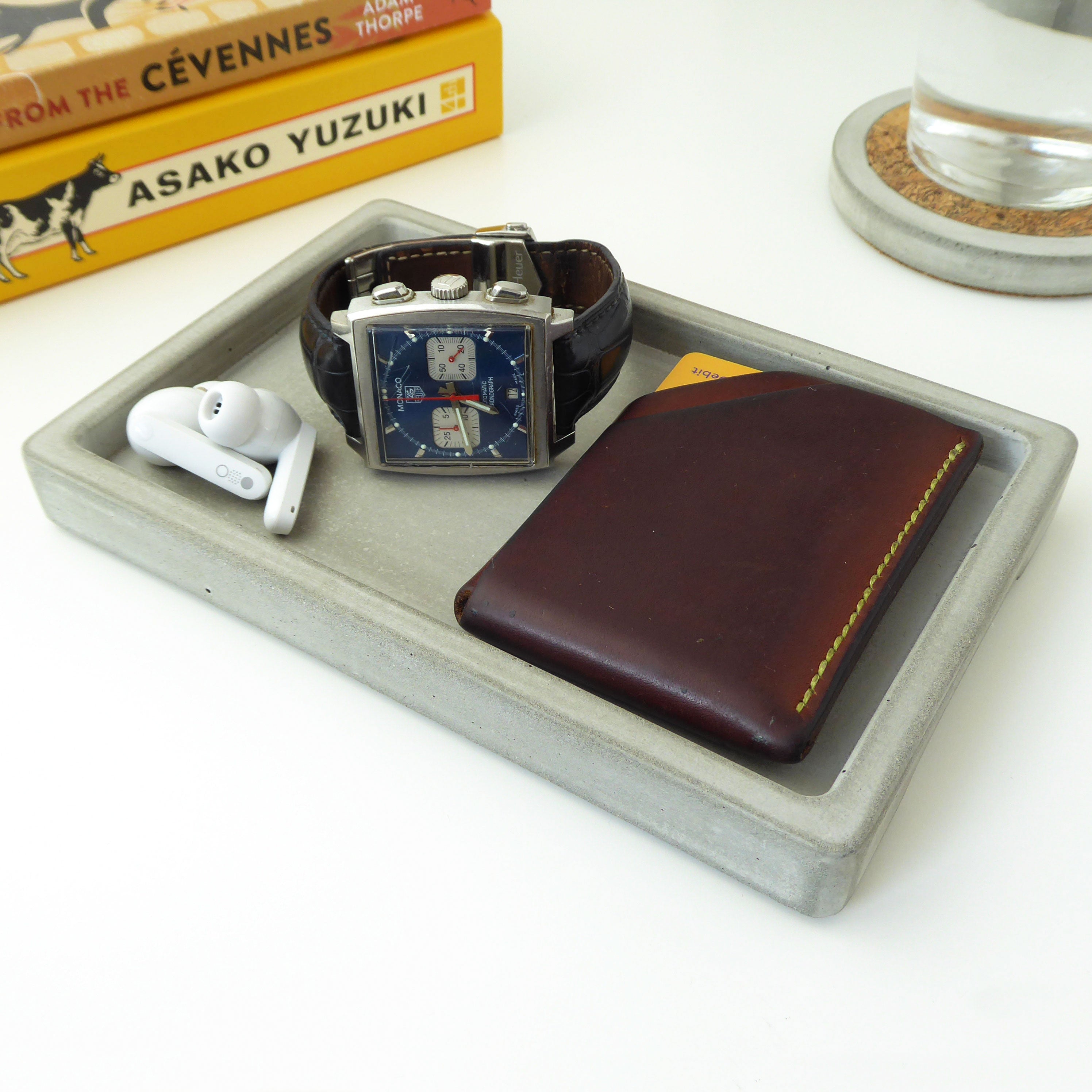 Concrete rectangular tray | Handmade minimalist catchall tray