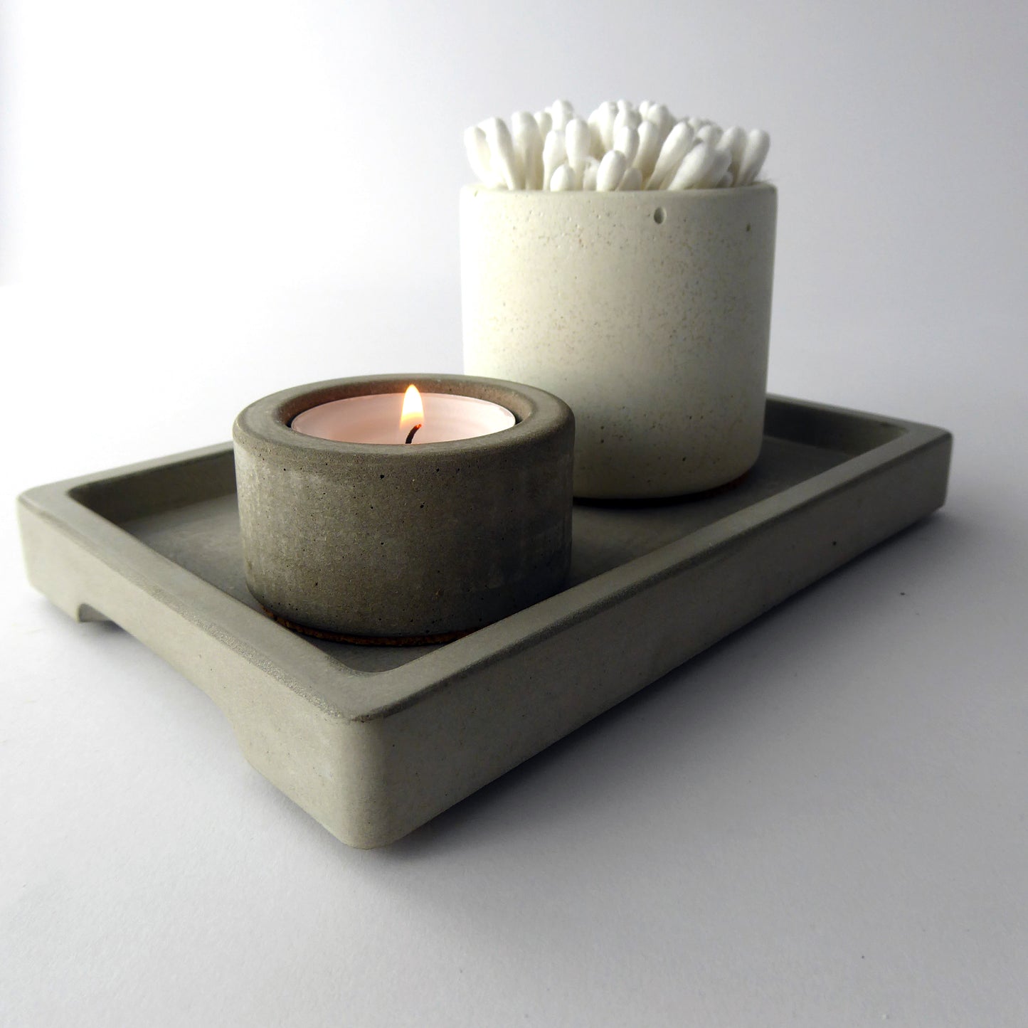 Rectangular concrete valet tray - natural grey or white