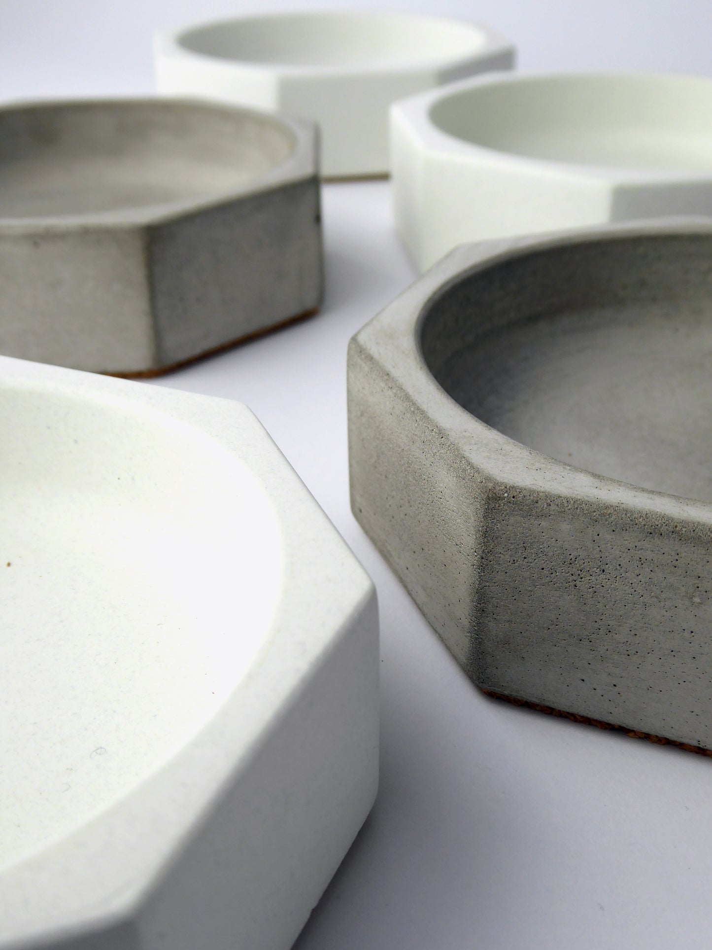 Concrete jewellery dish - natural grey or white