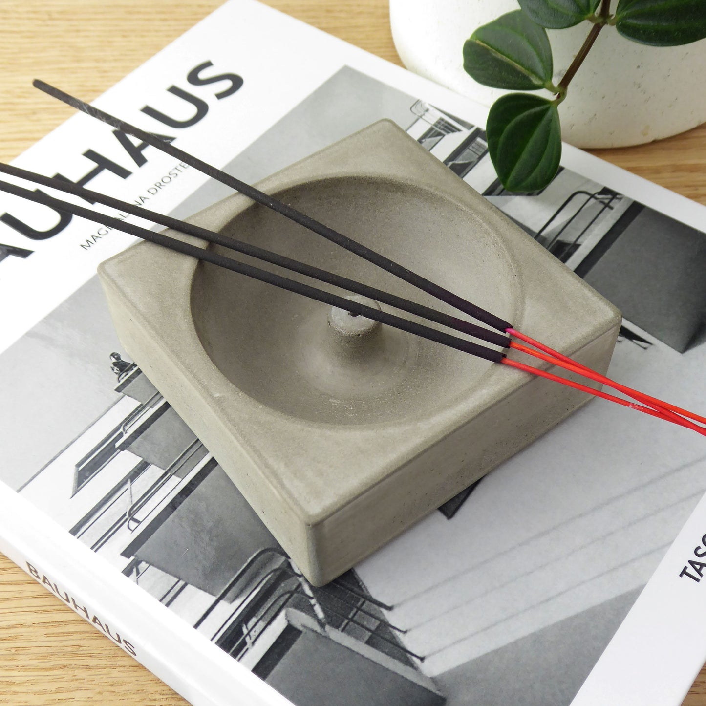 Concrete incense holder - natural grey or white