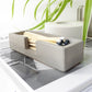 Concrete matchstick holder with striker & long matches - natural grey