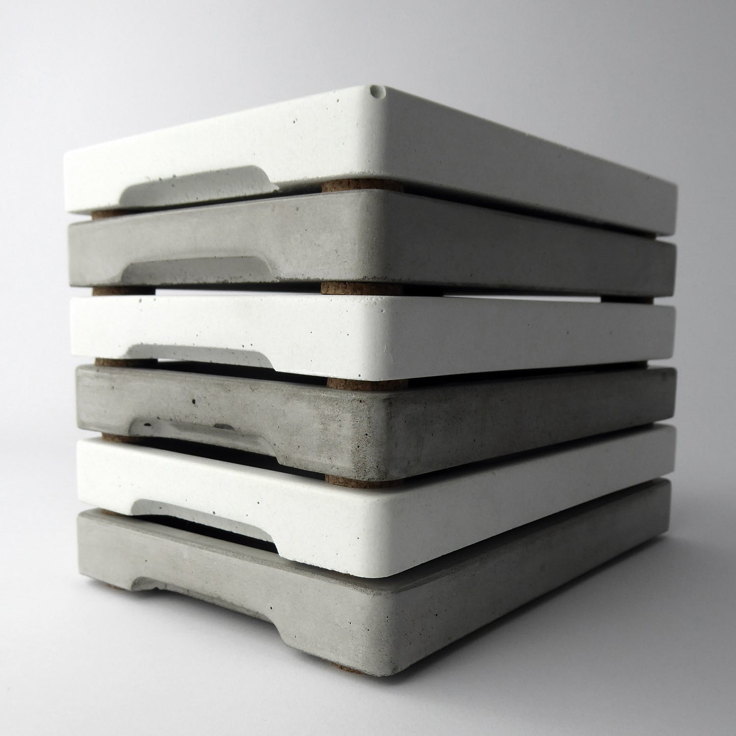 Rectangular concrete valet tray - natural grey or white