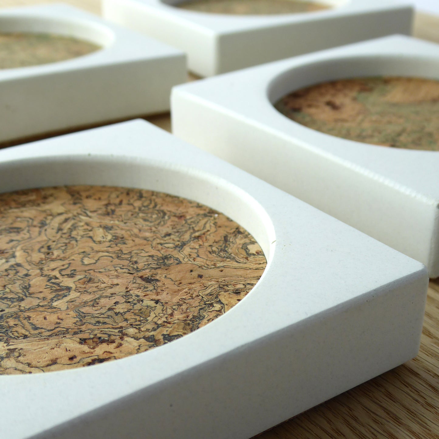 Cork & concrete jewellery tray - natural grey or white