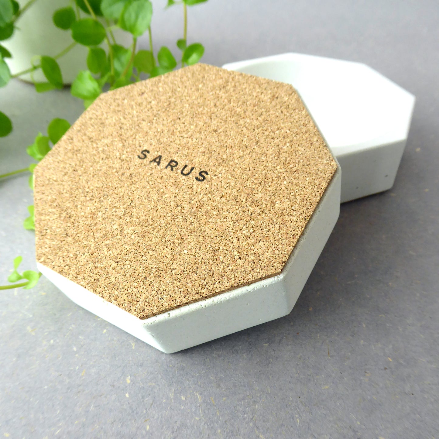 Concrete jewellery dish - natural grey or white